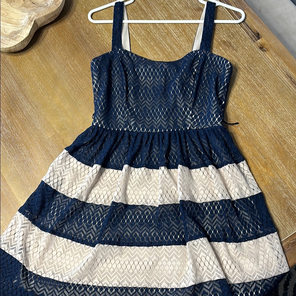 Elegant Navy and Cream Kids Dress